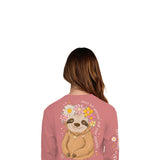 Simply Southern Youth Long Sleeve Sloth Sparkle T-Shirt for Girls in Rouge