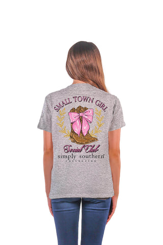 Simply Southern Youth Small Town Girl T-Shirt  Heather Grey