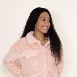 Simply Southern Soft Cropped Shacket for Women in Light Pink