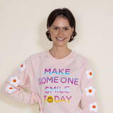Simply Southern Smile Today Sweatshirt for Women in Pink