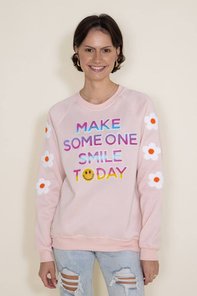 Simply Southern Smile Today Sweatshirt for Women in Pink