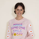 Simply Southern Smile Today Sweatshirt for Women in Pink