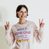 Simply Southern Smile Today Sweatshirt for Women in Pink