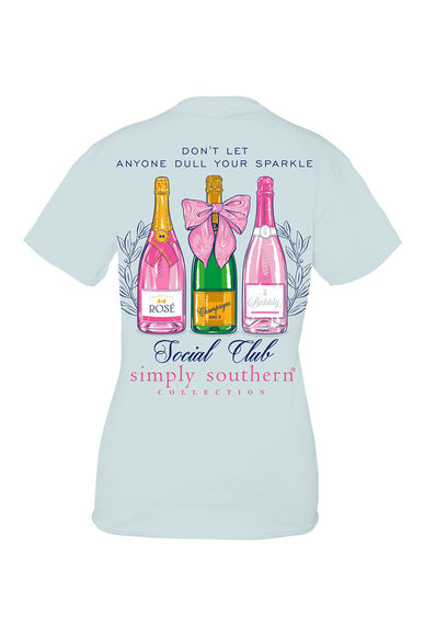 Simply Southern Plus Size Champagne Sparkle T-Shirt for Women in Blue