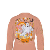 Girls Simply Southern Youth Long Sleeve Spooky Vibes T-Shirt for Girls in Cafe