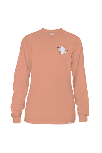 Girls Simply Southern Youth Long Sleeve Spooky Vibes T-Shirt for Girls in Cafe