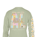 Simply Southern Long Sleeve Alabama T-Shirt for Women in Sage