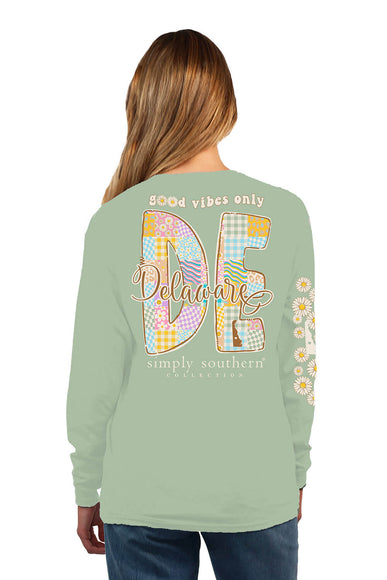 Simply Southern Long Sleeve Delaware T-Shirt for Women in Sage