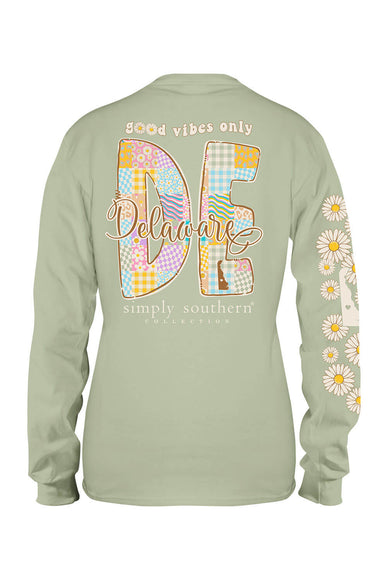 Simply Southern Long Sleeve Delaware T-Shirt for Women in Sage