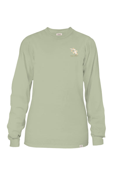 Simply Southern Youth Long Sleeve Florida T-Shirt for Girls in Sage
