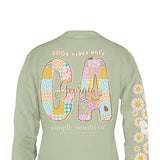Simply Southern Youth Long Sleeve Georgia T-Shirt for Girls in Sage