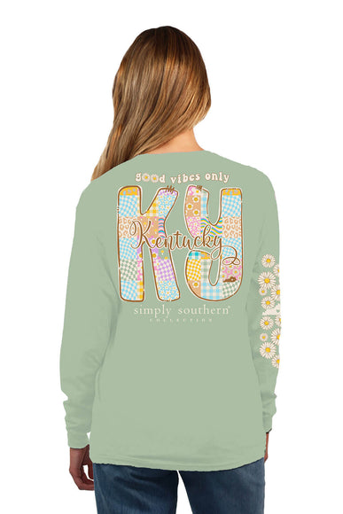 Simply Southern Long Sleeve Kentucky T-Shirt for Women in Sage