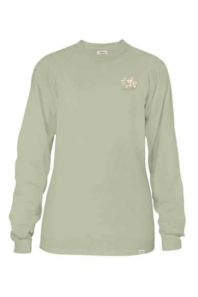 Simply Southern Long Sleeve Maryland T-Shirt for Women in Sage