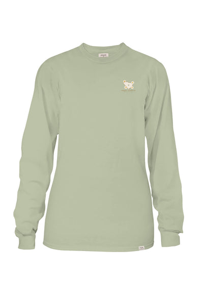 Simply Southern Youth Long Sleeve South Carolina T-Shirt for Girls in Sage