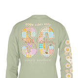 Simply Southern Youth Long Sleeve South Carolina T-Shirt for Girls in Sage