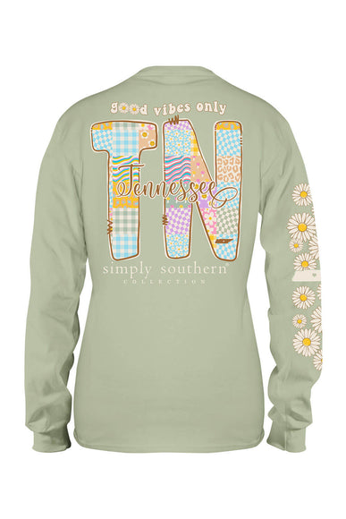 Simply Southern Plus Size Long Sleeve Tennessee T-Shirt for Women in Sage