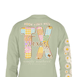 Simply Southern Plus Size Long Sleeve Texas T-Shirt for Women in Sage