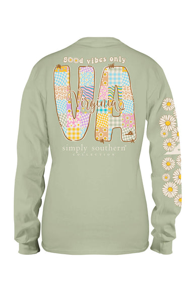 Simply Southern Long Sleeve Virginia T-Shirt for Women in Sage