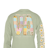 Simply Southern Plus Size Long Sleeve Virginia T-Shirt for Women in Sage