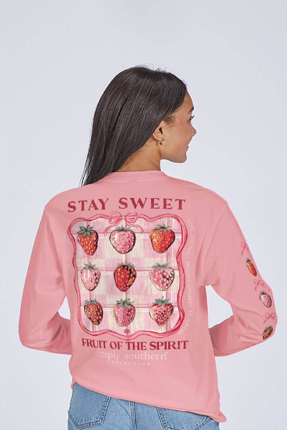 Simply Southern Stay Sweet Long Sleeve T-Shirt for Women in Pink