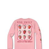 Simply Southern Youth Stay Sweet Long Sleeve T-Shirt for Women in Pink