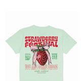 Simply Southern Plus Size Strawberry T-Shirt for Women in Mint