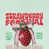 Simply Southern Plus Size Strawberry T-Shirt for Women in Mint