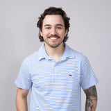 Men's Simply Southern Stripe Polo for Men in Blue