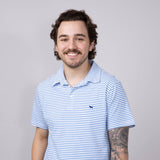 Men's Simply Southern Stripe Polo for Men in Blue