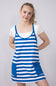 Womens Simply Southern Striped Tara Romper Dress for Women in Royal Blue