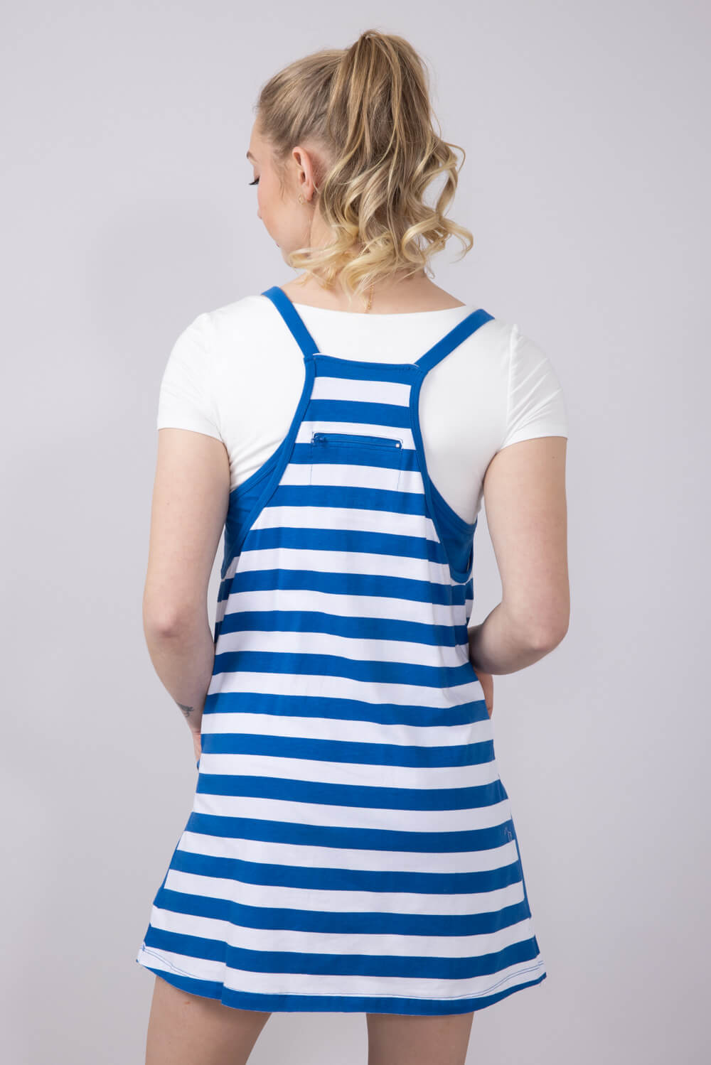 Womens Simply Southern Striped Tara Romper Dress for Women in Royal Blue