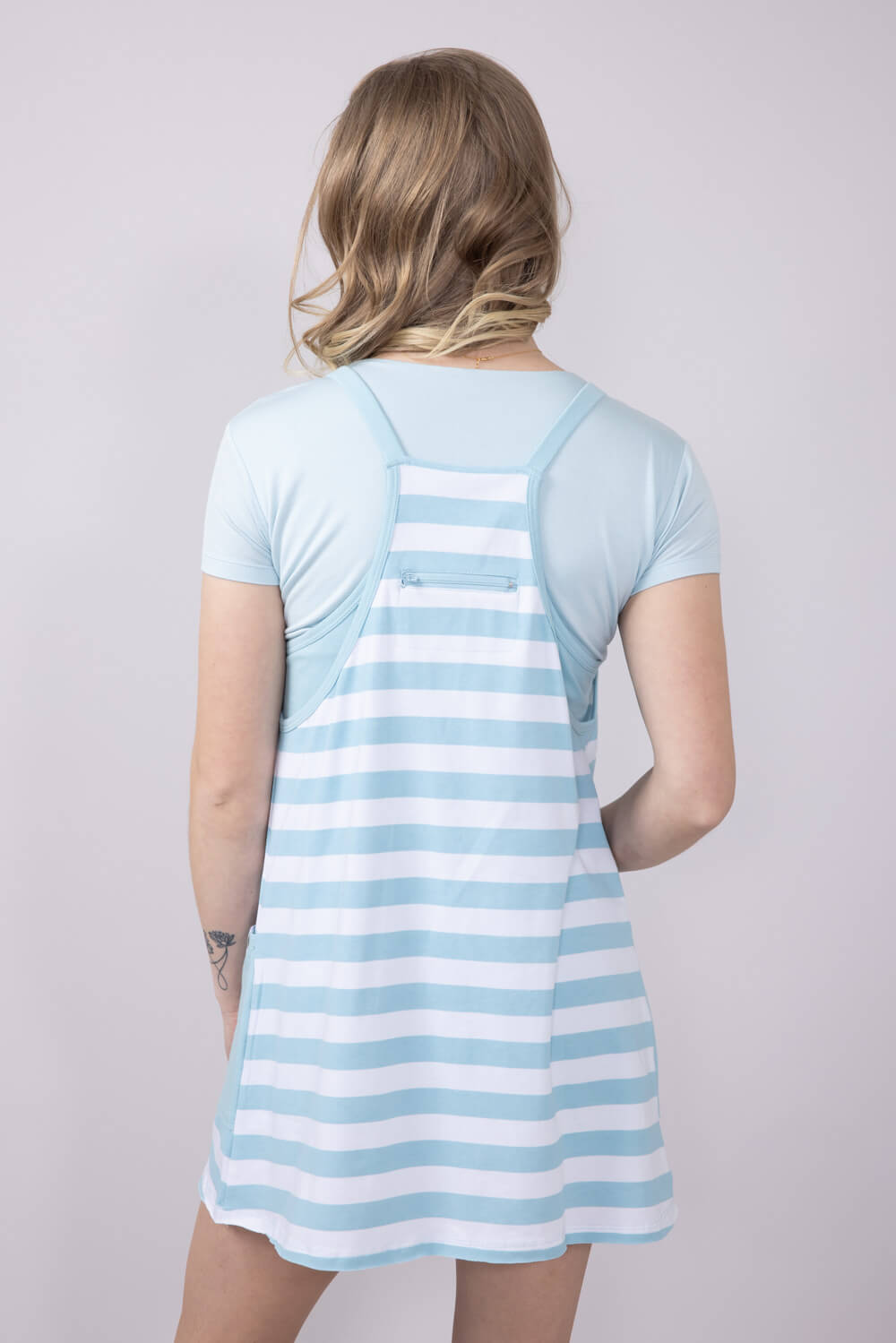 Womens Simply Southern Striped Tara Romper Dress for Women in Ice Blue