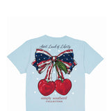 Simply Southern Land Of Liberty T-Shirt for Women in Ice