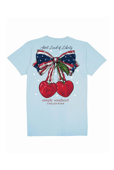 Simply Southern Land Of Liberty T-Shirt for Women in Ice