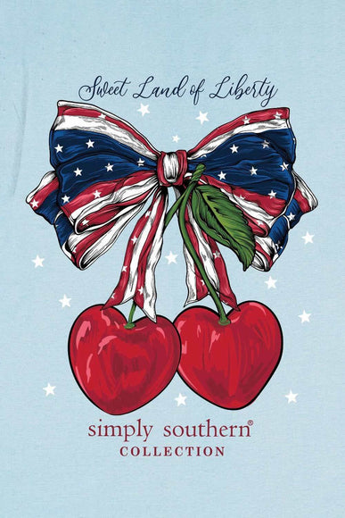 Simply Southern Land Of Liberty T-Shirt for Women in Ice