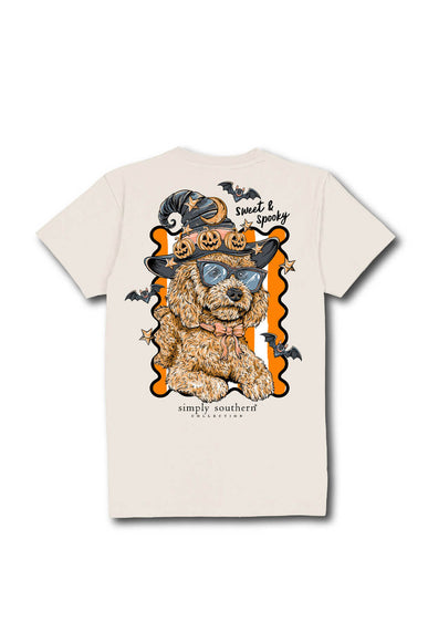 Simply Southern Womens Sweet & Spooky T-Shirt for Women in Whisper White