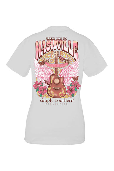 Womens Simply Southern Shirts Take Me To Nashville T-Shirt for Women in Grey