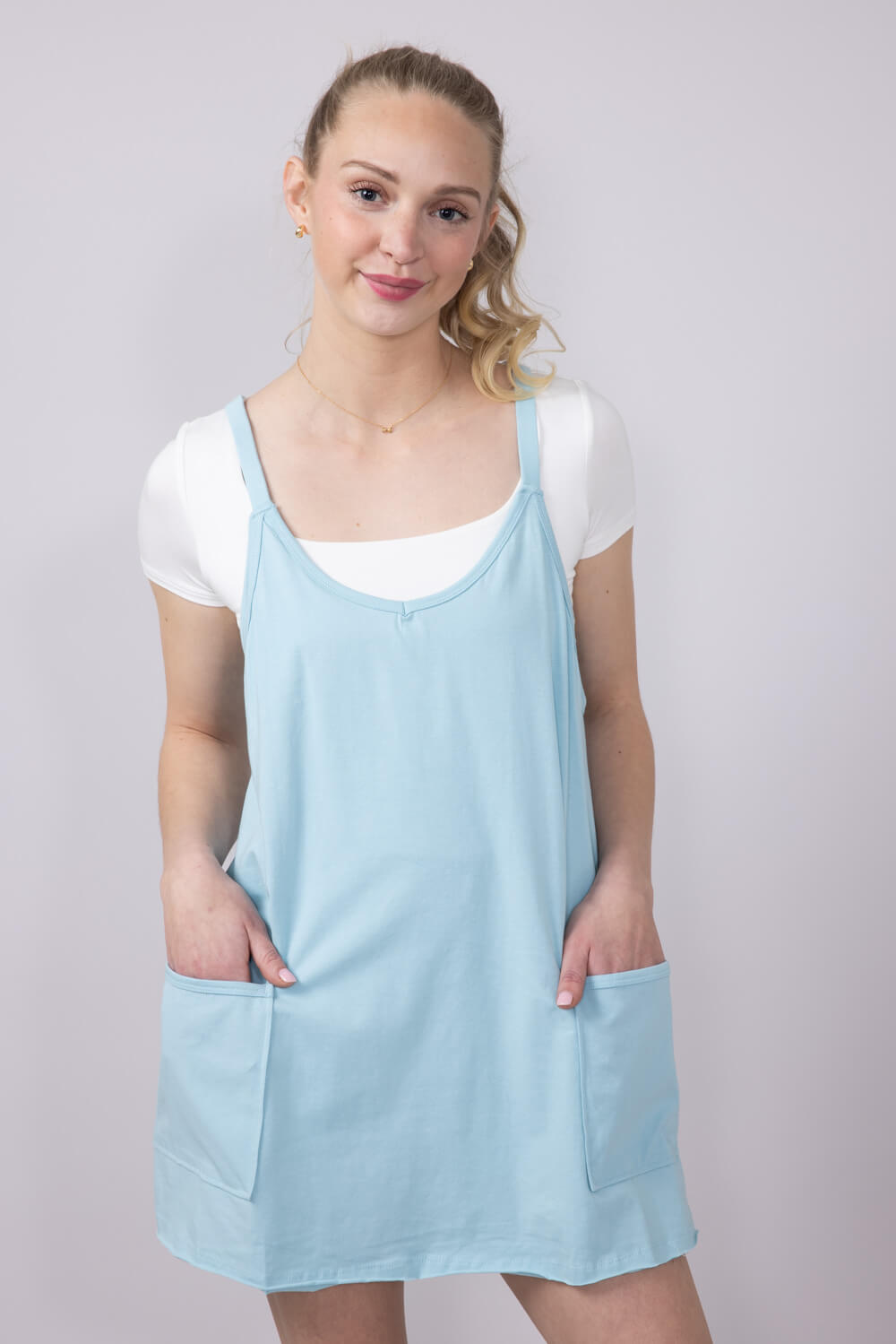 Womens Simply Southern Tara Romper Dress for Women in Ice Blue