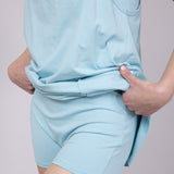 Simply Southern Tara Romper Dress for Women in Ice Blue | PP-0125-DRS-TARA-SOLID-ICE