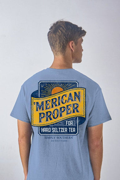 Mens Simply Southern T-Shirts Seltzer T-Shirt for Men in Sea