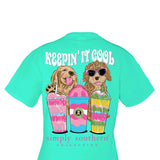 Simply Southern Plus Size Keeping It Cool T-Shirt for Women in Shore Green