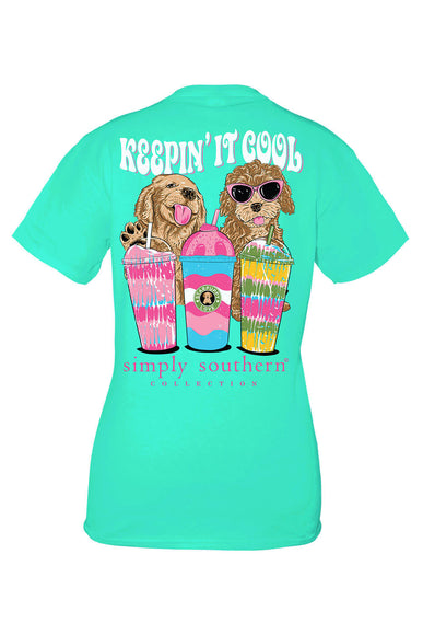 Simply Southern Plus Size Keeping It Cool T-Shirt for Women in Shore Green