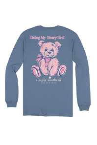 Simply Southern Plus Size Doing My Best Long Sleeve T-Shirt for Women in Blue