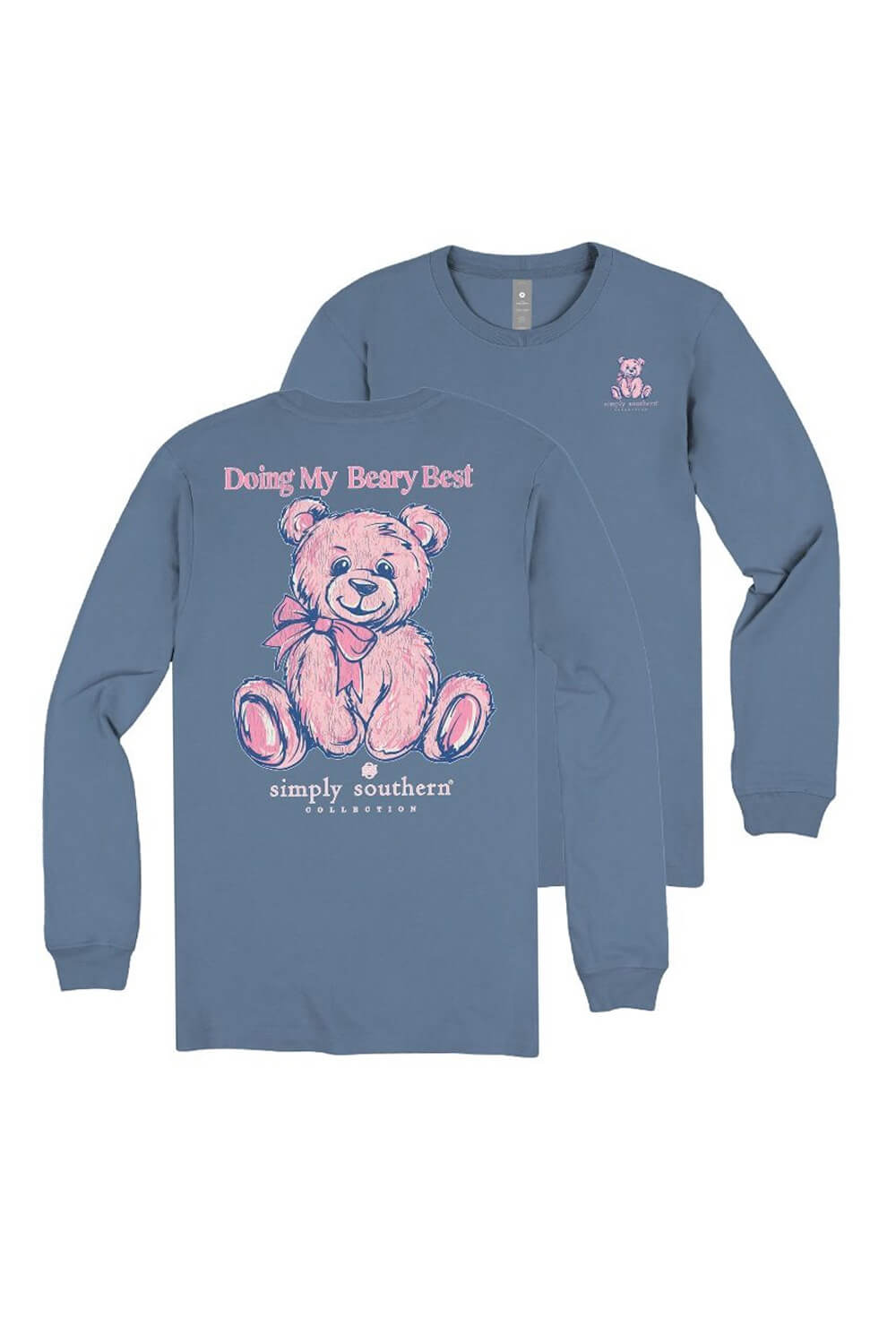 Simply Southern Plus Size Doing My Best Long Sleeve T-Shirt for Women in Blue