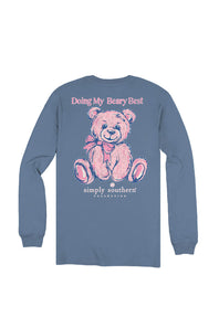 Simply Southern Doing My Best Long Sleeve T-Shirt for Women in Blue