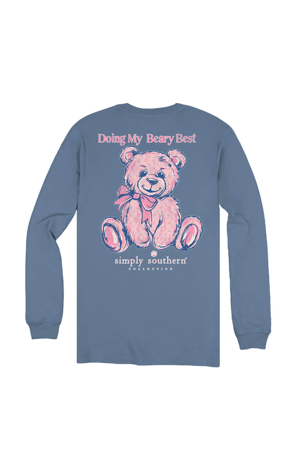 Simply Southern Doing My Best Long Sleeve T-Shirt for Women in Blue