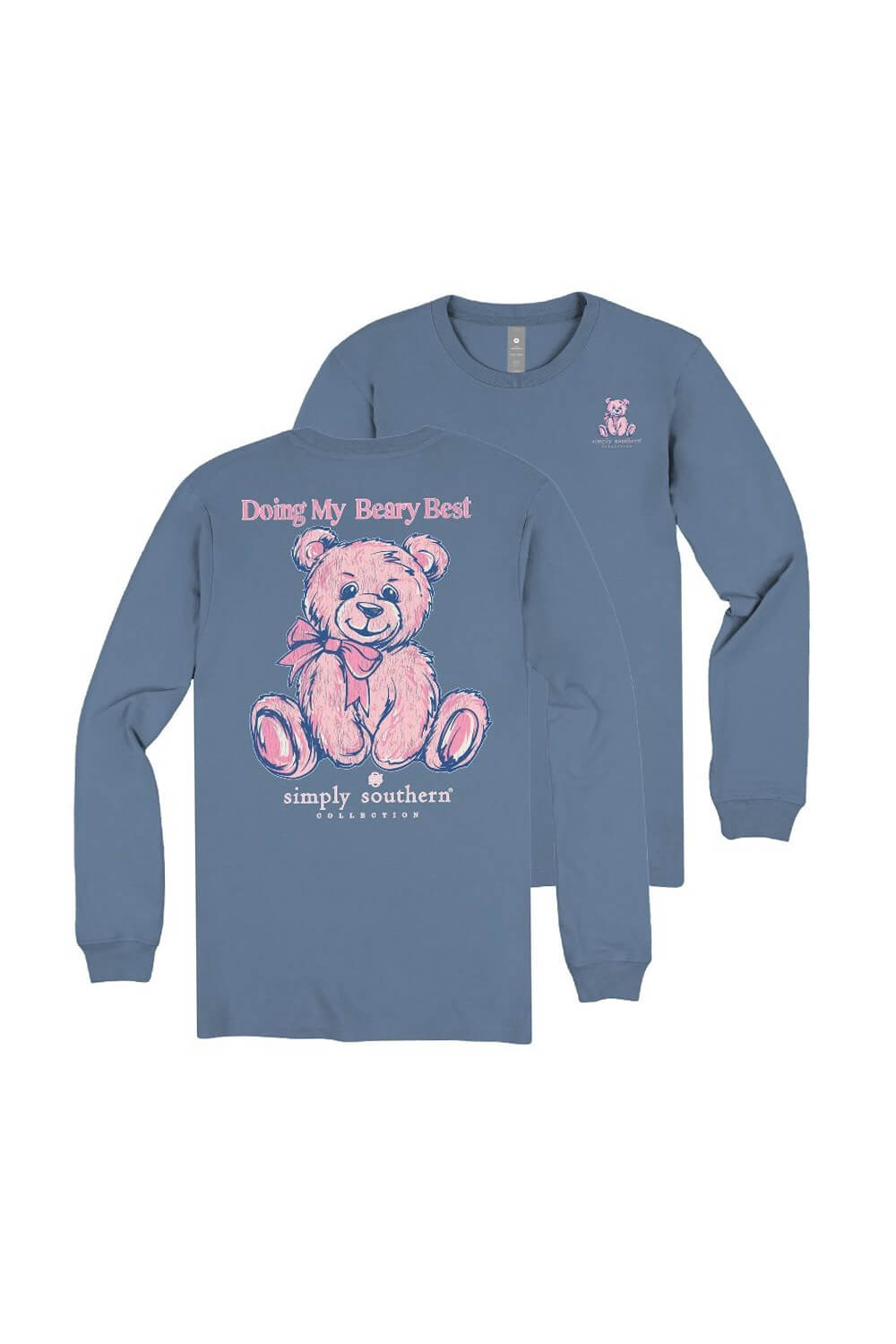 Simply Southern Doing My Best Long Sleeve T-Shirt for Women in Blue