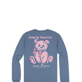 Simply Southern Youth Doing My Best Long Sleeve T-Shirt for Girls in Blue