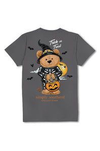 Simply Southern Plus Size Trick Or Treat T-Shirt for Women in Grey