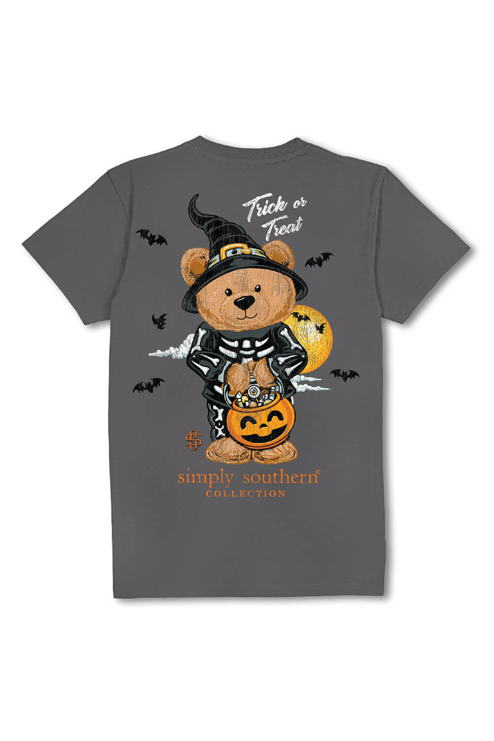 Simply Southern Plus Size Trick Or Treat T-Shirt for Women in Grey